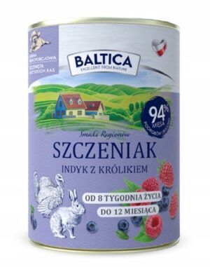 BALTICA SMAKI REGIONÓW KARMA MOKRA SZCZENIAK INDYK Z KRÓLIKIEM 400g